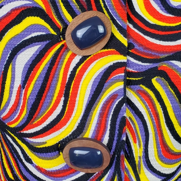 LAST CHANCE Milly multicolor swirl fit flare retro dress pockets 10 - Picture 5 of 8